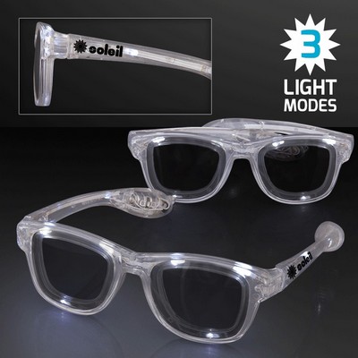 White LED Cool Shades Party Glasses - PRINTED