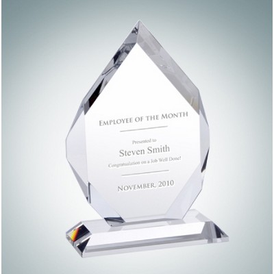 Classic Diamond Optical Crystal Award Plaque (Medium)