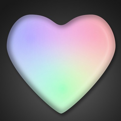 Light Up Aurora Heart Color Changing LED Pin - BLANK