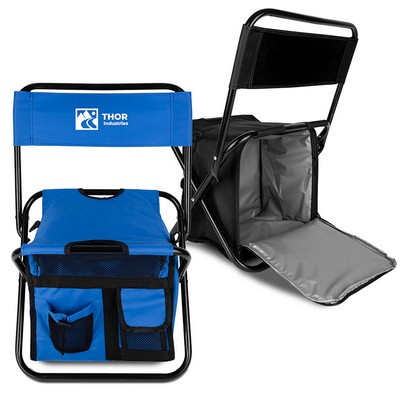 Folding Chair w/24 Can Cooler Bag & Pockets